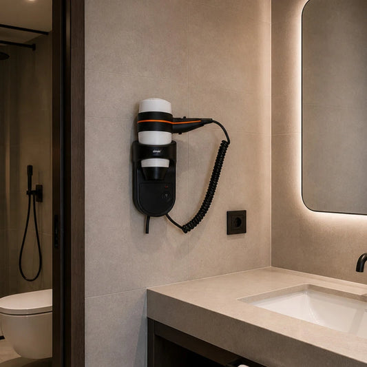 SECADOR DE PELO CON SOPORTE - 1.600 W Blanco - PARED