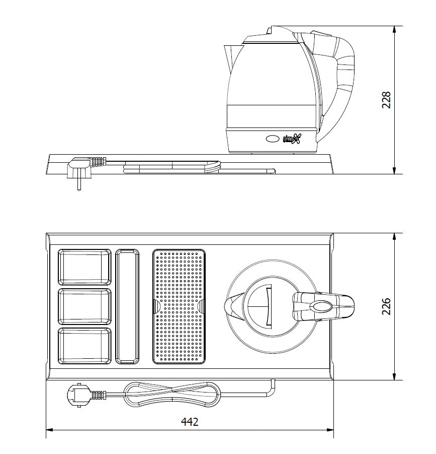 Kettle Kit with Tray and Cups