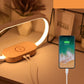 Candeeiro de Mesa com Relógio LED em Madeira