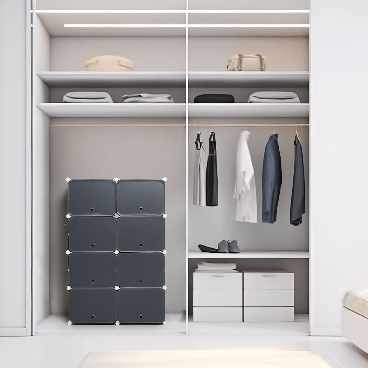 Sapateira Modular Portátil Cinzento