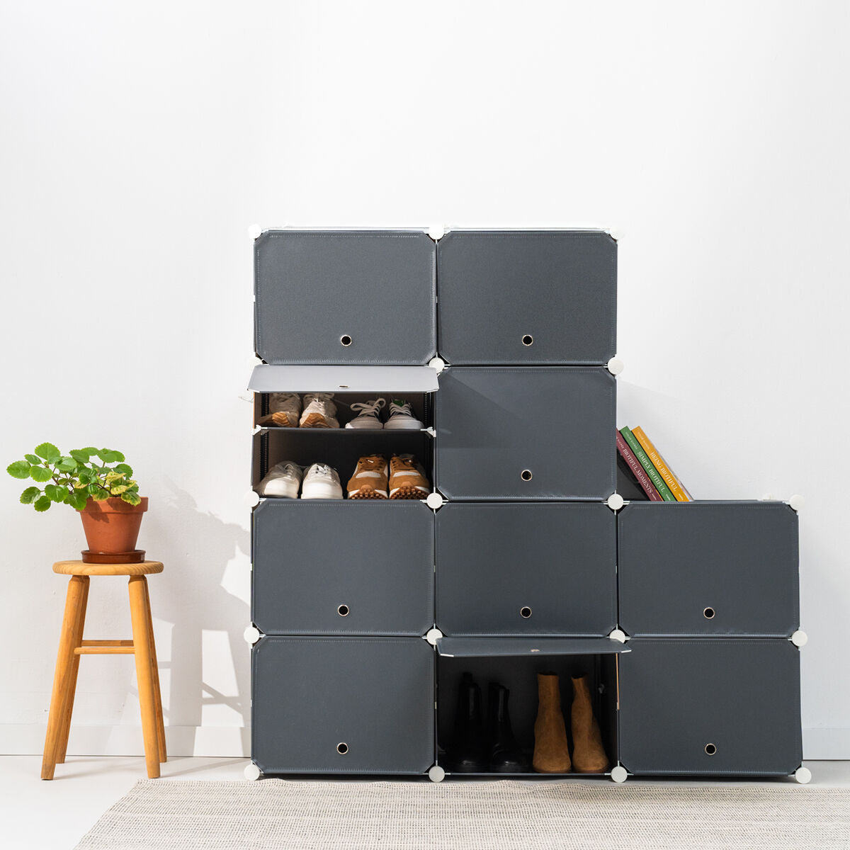 Sapateira Modular Portátil Cinzento