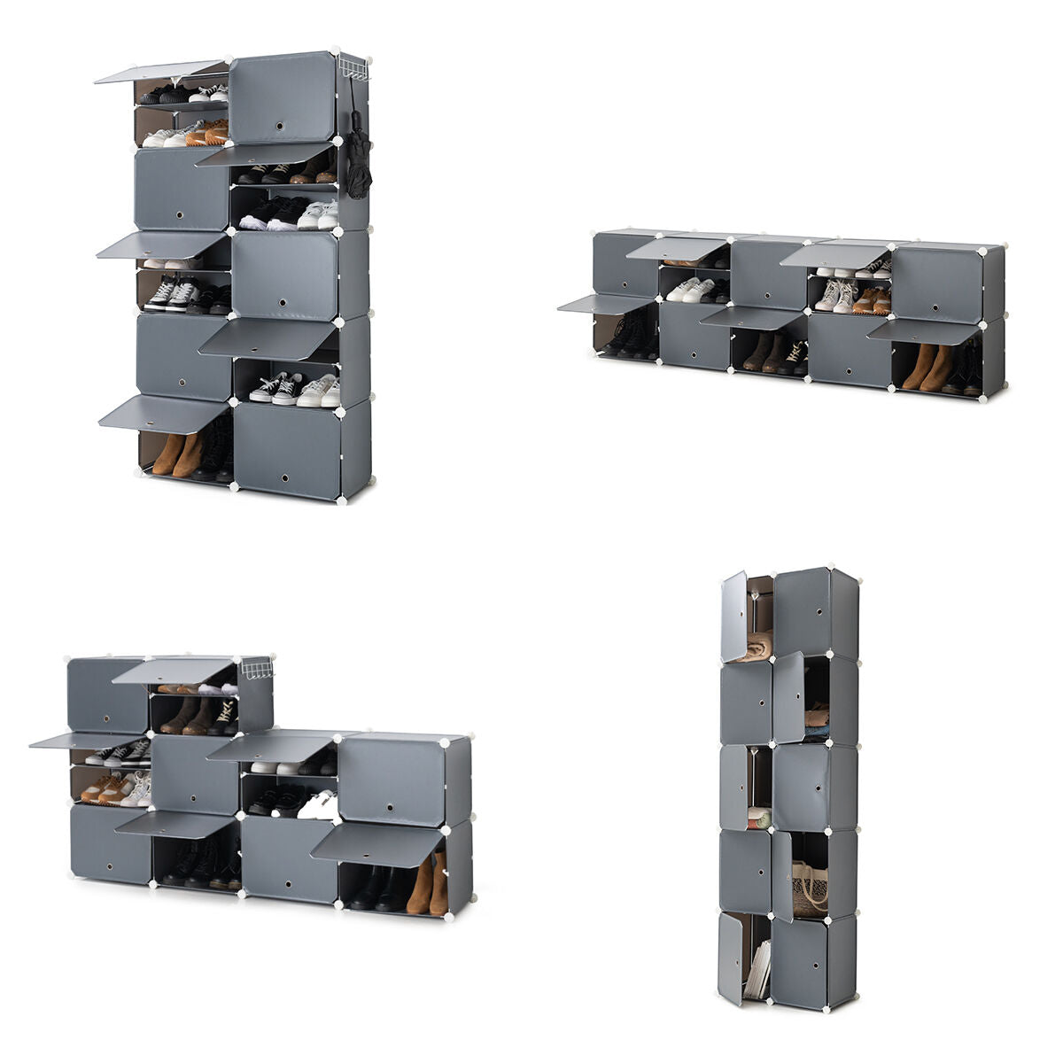 Sapateira Modular Portátil Cinzento
