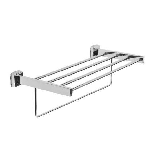 Prateleira Básica Com Barra de Toalha Inferior - Inox Acetinado